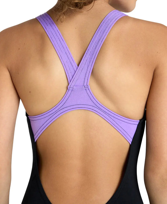 G Prism Swimsuit V Back black-lavanda Arena