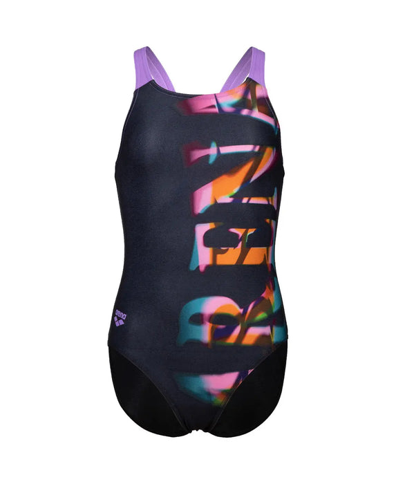 G Prism Swimsuit V Back black-lavanda Arena