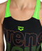 G Swimsuit V Back Graphic black-softgreen Arena