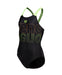 G Swimsuit V Back Graphic black-softgreen Arena