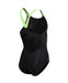 G Swimsuit V Back Graphic black-softgreen Arena