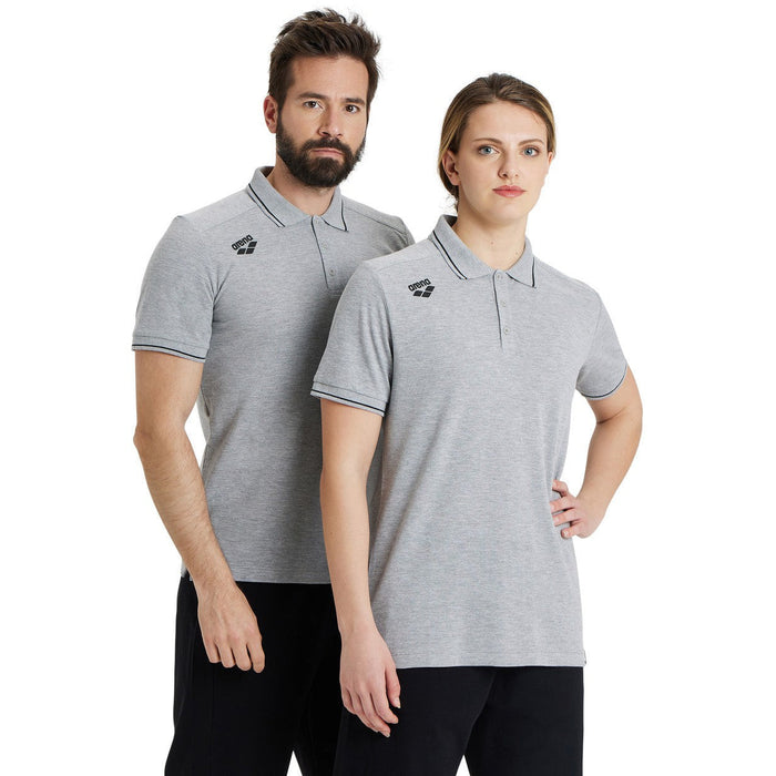 Team Poloshirt Solid Cotton heather-greyr